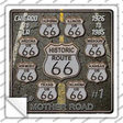 Route 66 Black Top Novelty Square Sticker Decal
