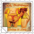 Hot Summer Novelty Square Sticker Decal