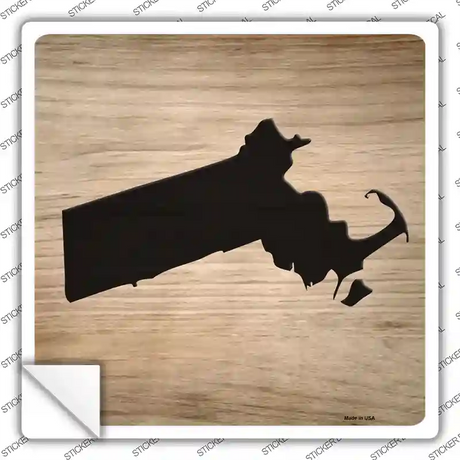 Massachusetts Shape Letter Tile Novelty Square Sticker Decal