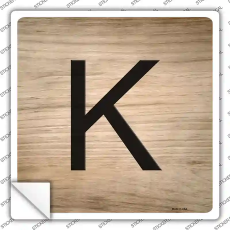 K Letter Tile Novelty Square Sticker Decal