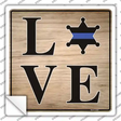 Love Sheriff Badge Novelty Square Sticker Decal