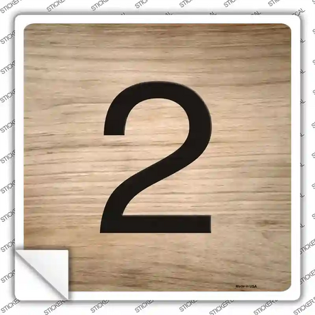 2 Number Tiles Novelty Square Sticker Decal