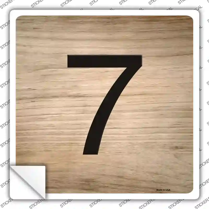 7 Number Tiles Novelty Square Sticker Decal