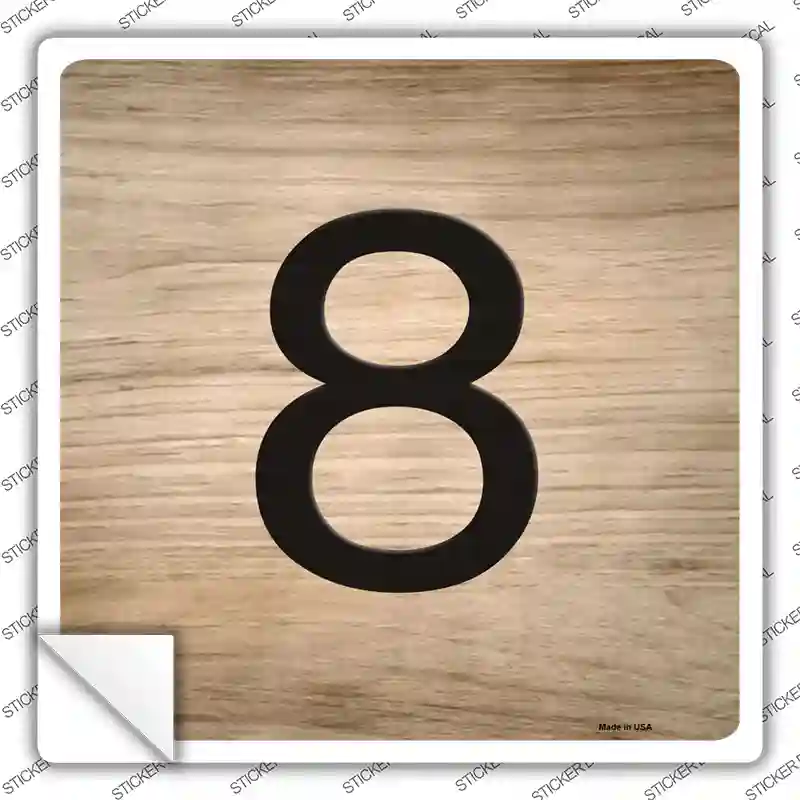 8 Number Tiles Novelty Square Sticker Decal
