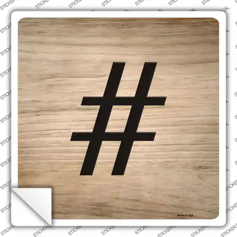 Hashtag Symbol Tiles Novelty Square Sticker Decal