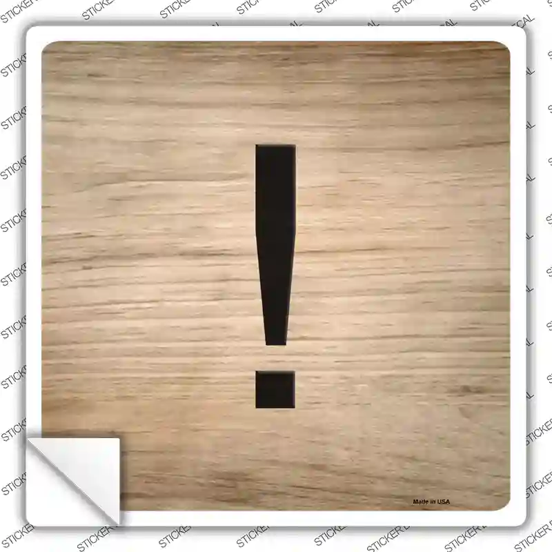 Exclamation Point Symbol Tiles Novelty Square Sticker Decal