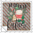 Fa La La La Lattes Novelty Square Sticker Decal