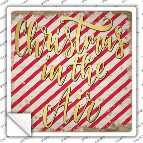 Christmas in the Air Novelty Square Sticker Decal