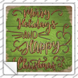 Merry Holidays Green Novelty Square Sticker Decal