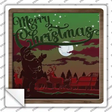 Merry Christmas Shadow Box Novelty Square Sticker Decal