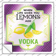 Add Vodka Purple Novelty Square Sticker Decal