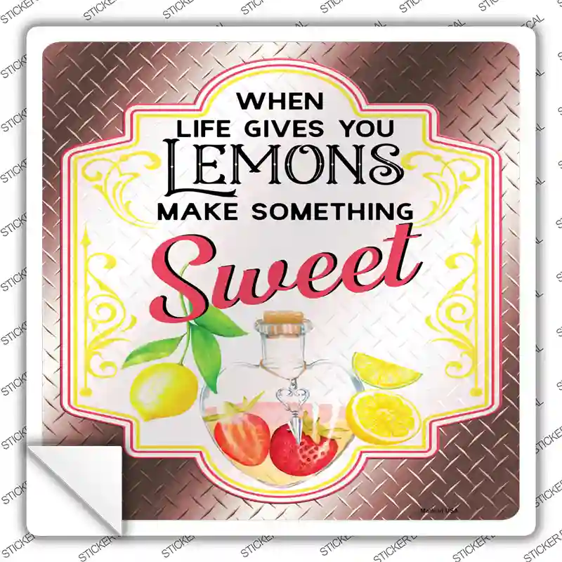 Make Something Sweet Burgundy Novelty Square Sticker Decal