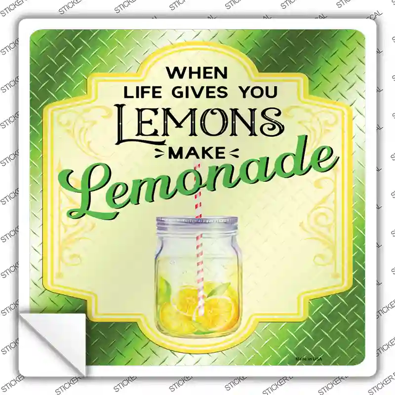 Make Lemonade Green Novelty Square Sticker Decal
