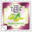 Make Margaritas Pink Novelty Square Sticker Decal
