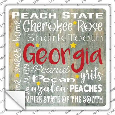 Georgia Motto Novelty Square Sticker Decal