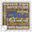 Ohio Motto Novelty Square Sticker Decal