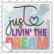 Livin The Dream Novelty Square Sticker Decal