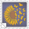 Sunflower Petals Turn To Butterflys Novelty Square Sticker Decal