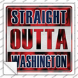 Straight Outta Washington Blue Novelty Square Sticker Decal