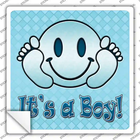 Its A Boy Novelty Square Sticker Decal