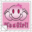 Its A Girl Novelty Square Sticker Decal