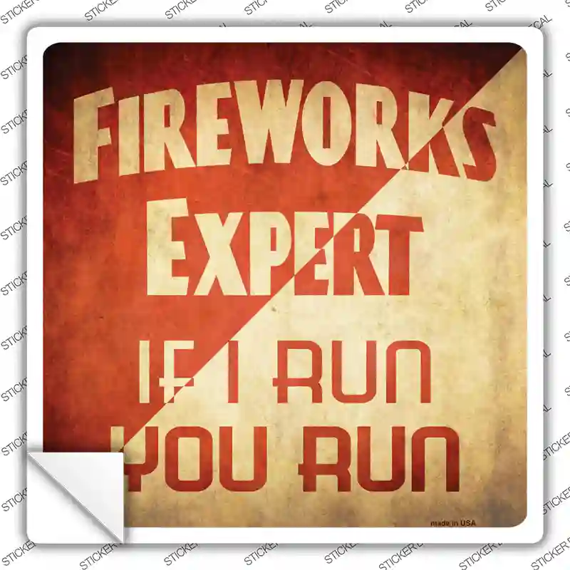 Fireworks Expert Novelty Square Sticker Decal
