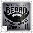 With Great Beard Novelty Square Sticker Decal