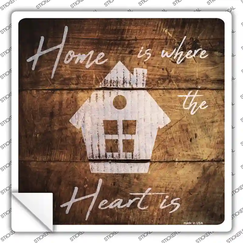 My Heart Is Painted Stencil Novelty Square Sticker Decal