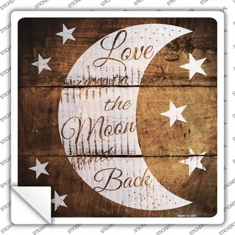 Moon and Back Painted Stencil Novelty Square Sticker Decal