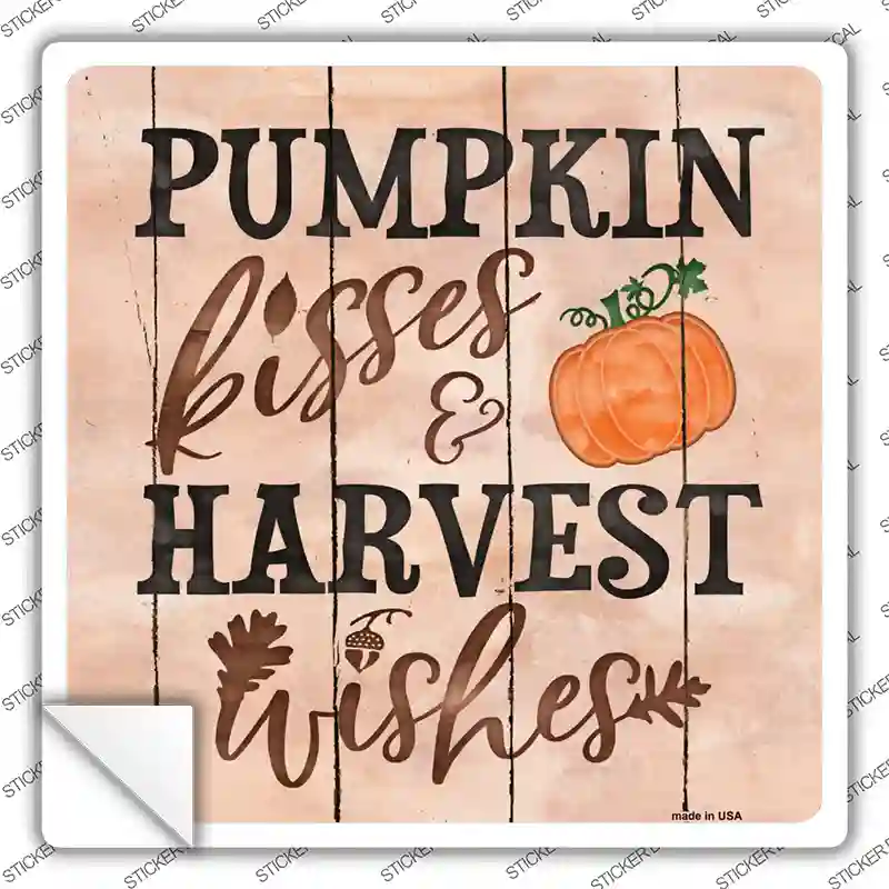 Kisses and Wishes Novelty Square Sticker Decal