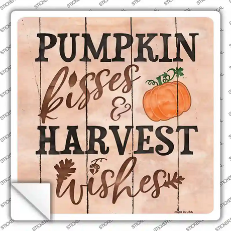 Kisses and Wishes Novelty Square Sticker Decal