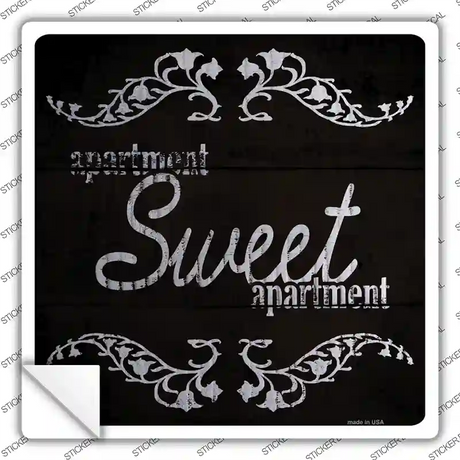 Sweet Apartment Novelty Square Sticker Decal