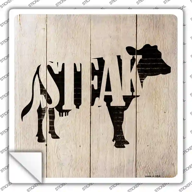Cows Make Steak Novelty Square Sticker Decal