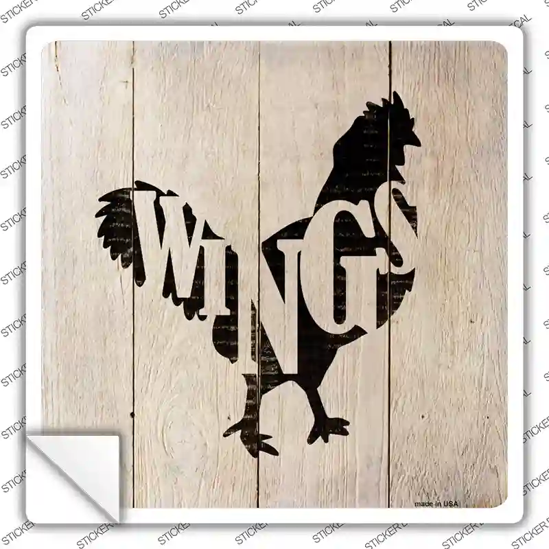 Chickens Make Wings Novelty Square Sticker Decal