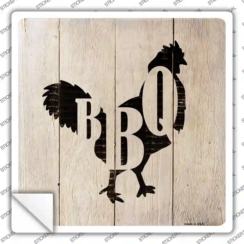 Chickens Make BBQ Novelty Square Sticker Decal