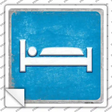Bed Novelty Square Sticker Decal