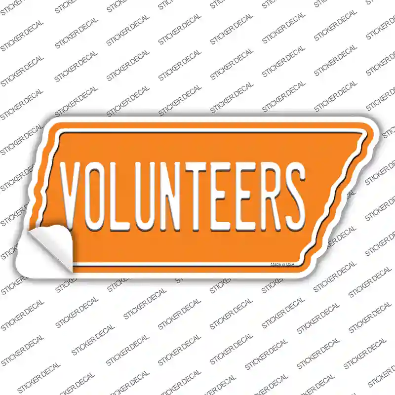 Volunteers Novelty Tennessee Shape Sticker Decal