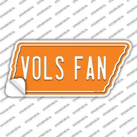 Vols Fan Novelty Tennessee Shape Sticker Decal