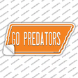 Go Predators Novelty Tennessee Shape Sticker Decal