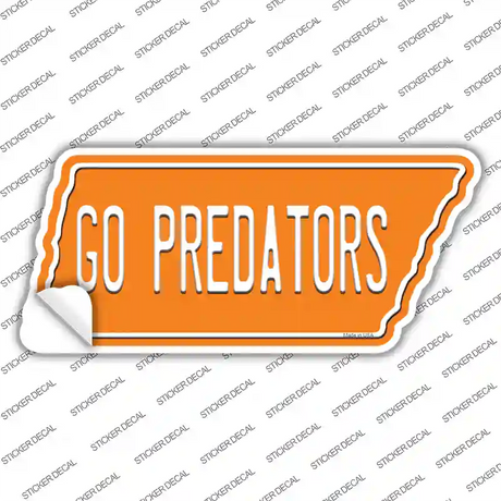 Go Predators Novelty Tennessee Shape Sticker Decal