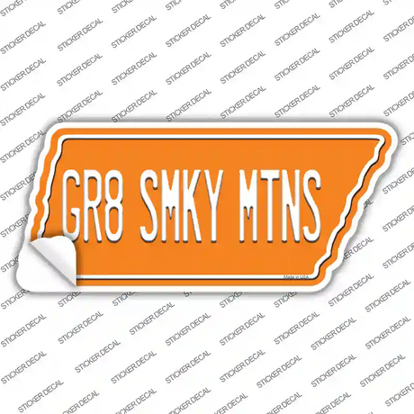 Gr8 Smky Mtns Novelty Tennessee Shape Sticker Decal