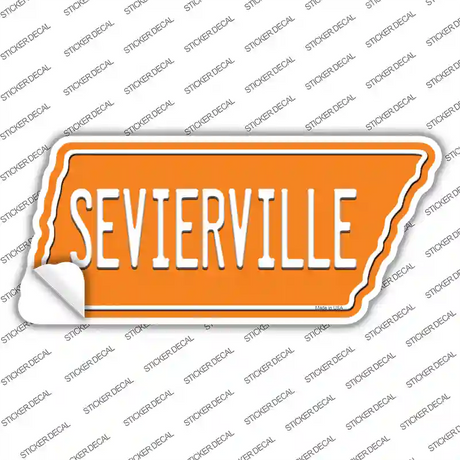 Sevierville Novelty Tennessee Shape Sticker Decal