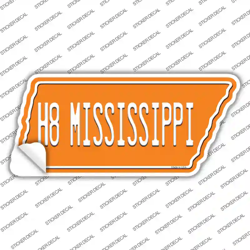 H8 Mississippi Novelty Tennessee Shape Sticker Decal