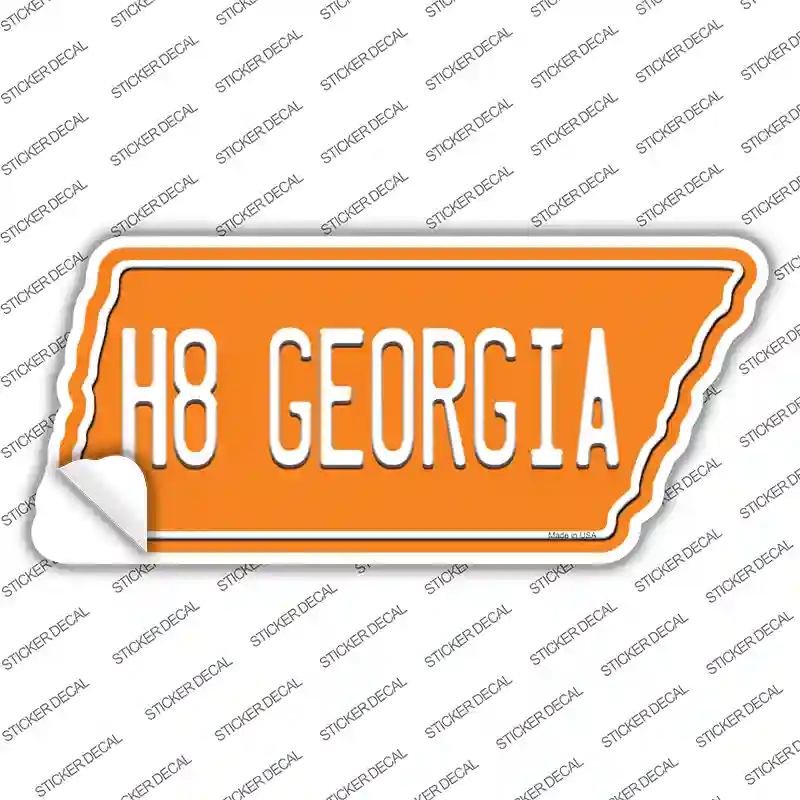 H8 Georgia Novelty Tennessee Shape Sticker Decal