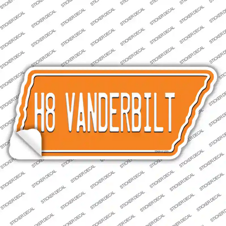 H8 Vanderbilt Novelty Tennessee Shape Sticker Decal