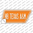 H8 Texas A&M Novelty Tennessee Shape Sticker Decal