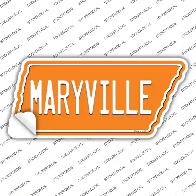 Maryville Novelty Tennessee Shape Sticker Decal