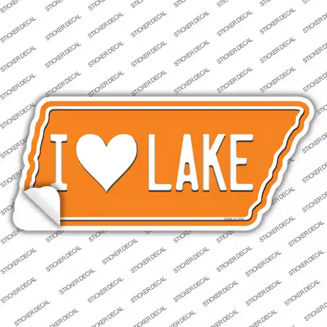 I Love Lake Novelty Tennessee Shape Sticker Decal