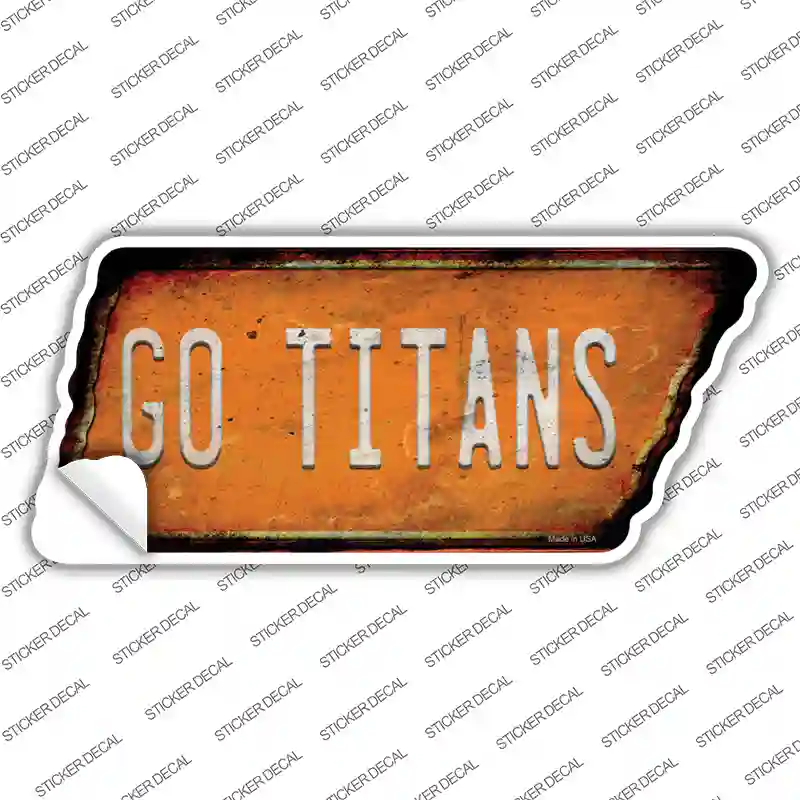 Go Titans Novelty Rusty Tennessee Shape Sticker Decal