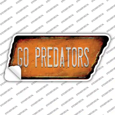 Go Predators Novelty Rusty Tennessee Shape Sticker Decal